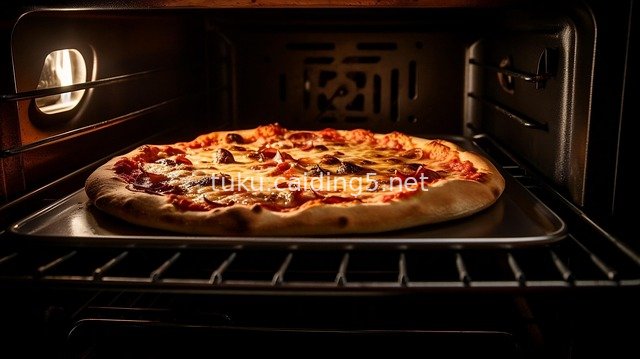 Italian Cheese Pizza Baking in Oven - A Delicious Cooking Scene
