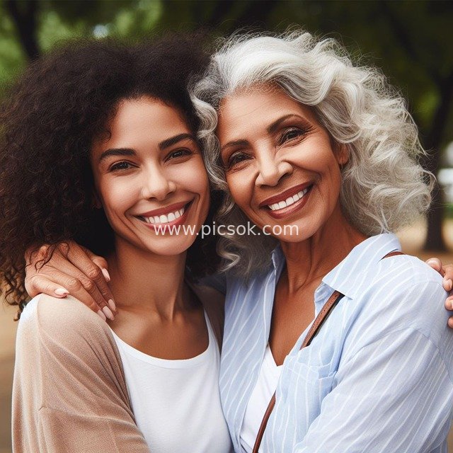 Heartwarming Portrait of a Happy Mother and Daughter Embracing and Smiling