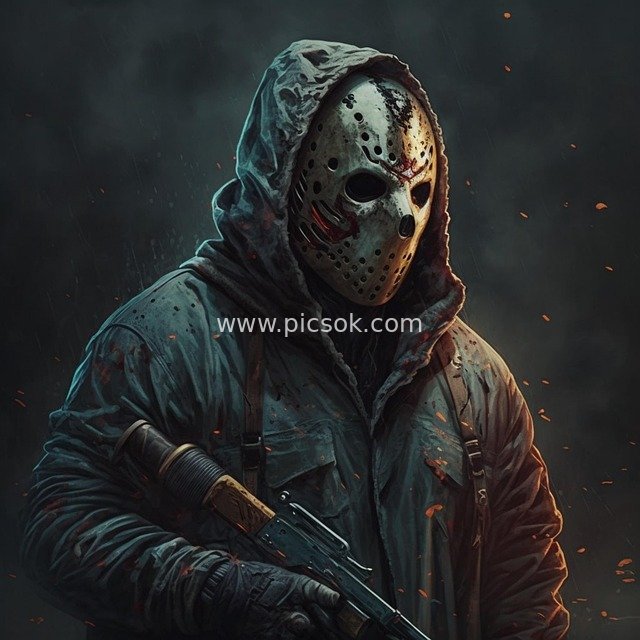万圣节恐怖杀手杰森持枪电影角色形象