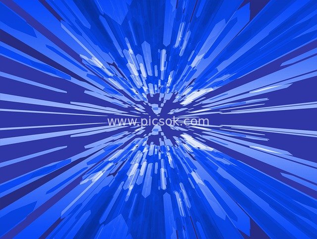Blue Explosion Ray Digital Art Background | Creative Decorative Design Material