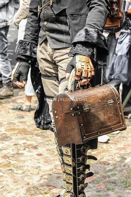 Close-up of Steampunk Outfits at Dutch Retro Clothing Festival