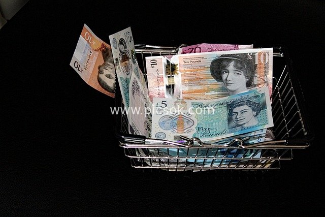British Pound Banknotes in a Metal Basket – Financial Wealth Scene