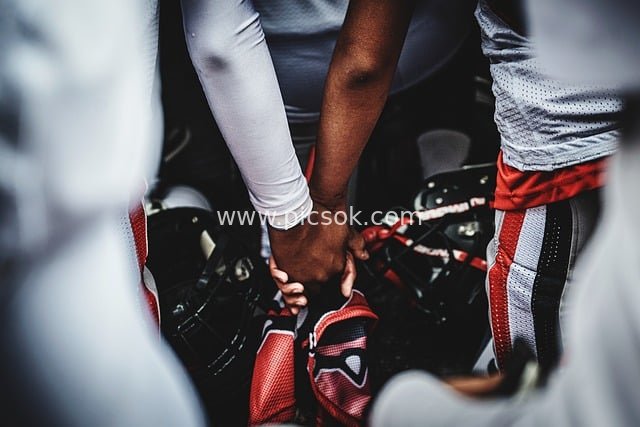 墨西哥美式足球斗牛犬队 赛前团队手叠激励瞬间