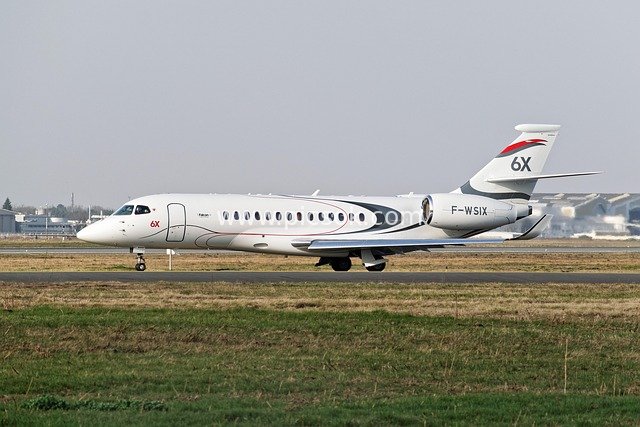HD Photo of Dassault Falcon 6X Private Jet on Airport Runway