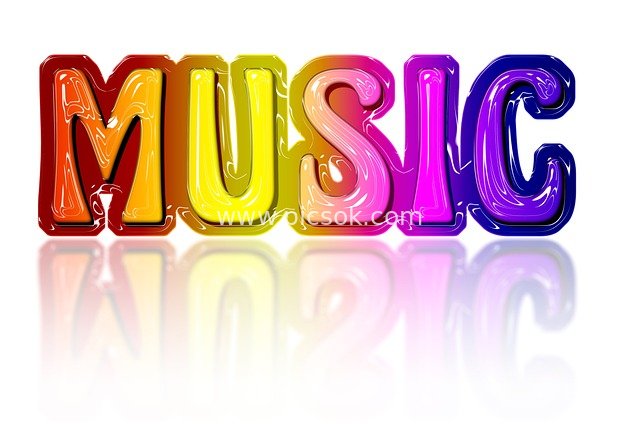 Creative Design Material of Colorful Gradient Music Art Font