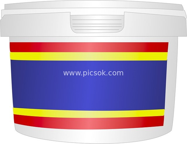 白色塑料桶包装 胶水/油漆产品容器设计
