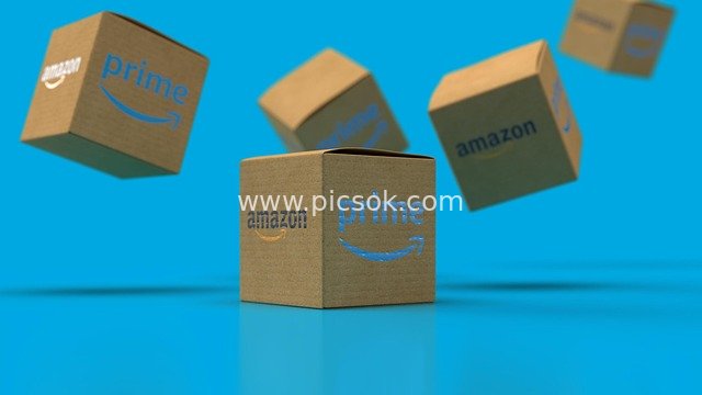3D Render of Amazon Prime Packages - E-commerce Shopping Scene Material