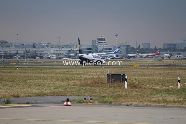 Ryanair Aircraft Taxiing at Düsseldorf Airport