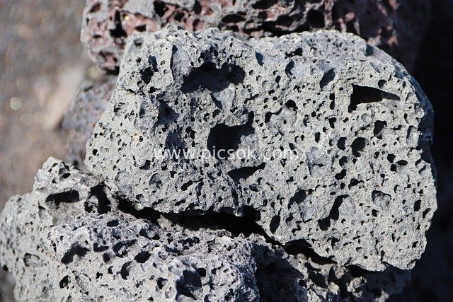 Lanzarote多孔火山岩 火山石纹理细节特写