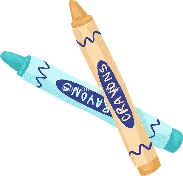 Hand-drawn Cartoon Colored Crayons Children's Art Painting Material Image