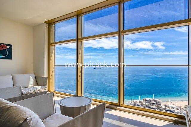 Luxury Mediterranean Seaview Apartment | Modern Living Room with Panoramic Views