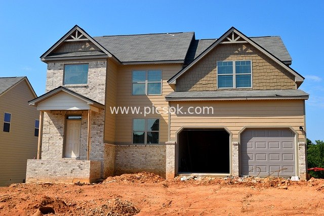 Real Photos of New Residential Construction Site - Real Estate, Architectural & Landscape Design Materials