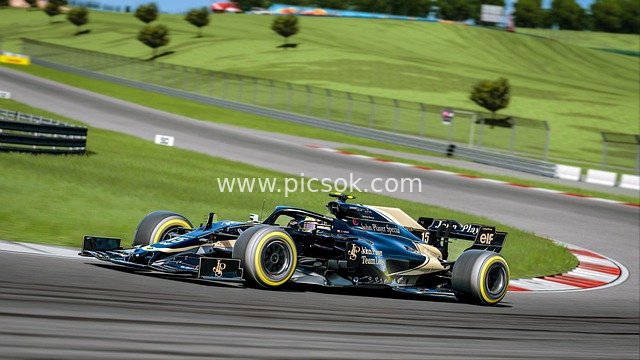 F1赛车赛道高速驰骋 动感竞速场景图