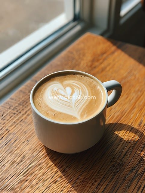 Sunlit Windowsill Latte Art & Cozy Café Daily Moments