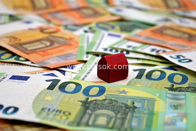Euro Banknotes and Small House Model: Real Estate Financing Scenario Material