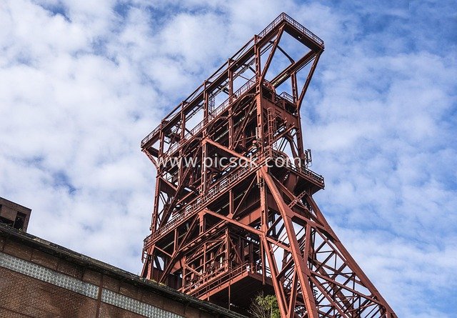 Historical Coal Mine Headframe in the Ruhr Area: Industrial Heritage Steel Structure