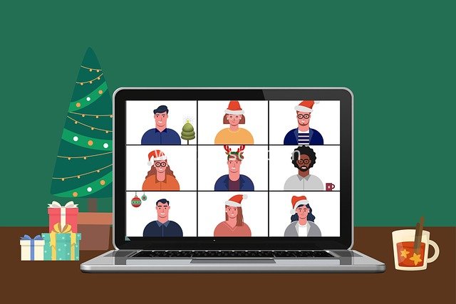 Online Christmas Gathering: Colleagues Celebrate Warmly Remotely
