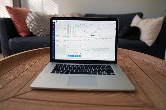 Home Stock Trading: Financial Investment Analysis on a Laptop