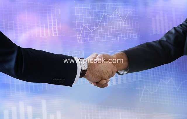 Business Handshake Sealing Partnership in Financial Transaction & Investment Scene