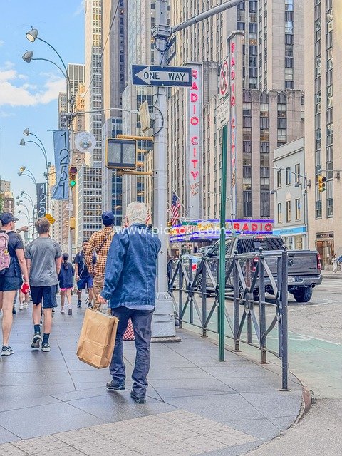 纽约Radio City街头 城市景观行人日常