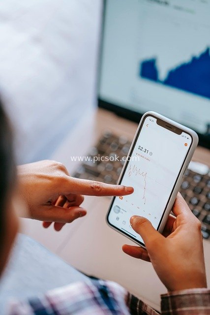 Checking Stock Charts on a Smartphone – Financial Investment and Trading Scene