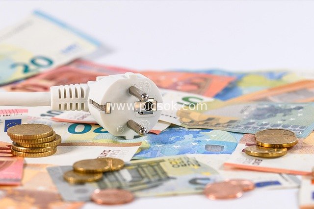 Euro Currency, Energy-Saving Plug and Electricity Cost Saving Scenario