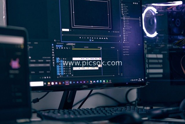 Professional Video Editing Workspace: Dell Monitor Editing Desktop
