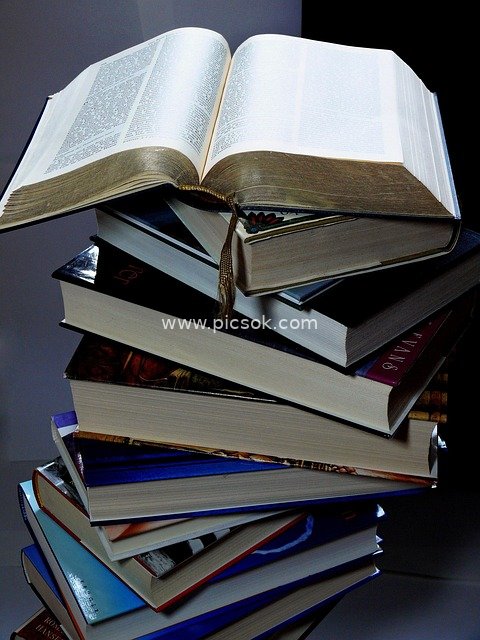 Stacked Books and an Open Book: Reading and Learning Atmosphere