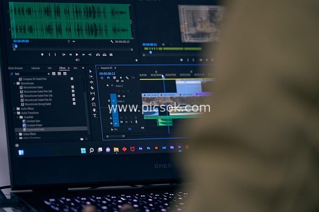 Professional Video Editing Scene: Operation Screen of Computer Editing Software