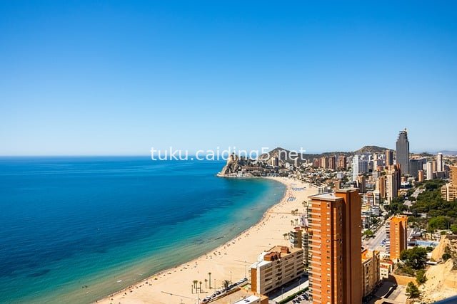 Aerial Shot of Benidorm’s Costa Blanca: Mediterranean Beach Skyline