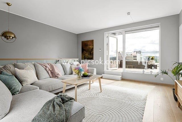 Real Photo of Modern Nordic-Style Living Room Decoration