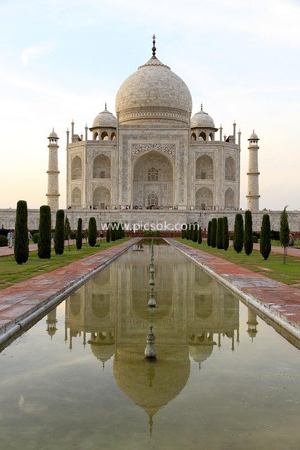 Taj Mahal: India's World Heritage Site with Symmetrical Water Reflections