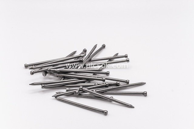Close-up of a Pile of Silver Metal Nails – Construction, Repair & DIY Tools