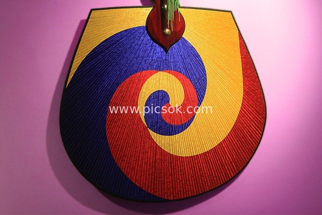 Korean Traditional Colorful Craft Fan - Folk Art Decorative Material
