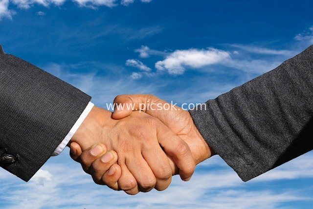 Business Professionals Shaking Hands in a Trust & Win-Win Collaboration Scene
