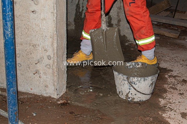Construction Worker Operating Tools for On-Site Construction