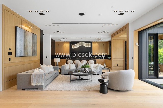 Modern Luxury Living Room Design | High-End Home Space with Natural Wood Texture