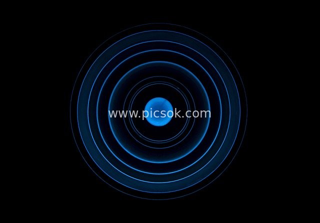 Abstract Futuristic Background Material Featuring Blue Tech Concentric Circles