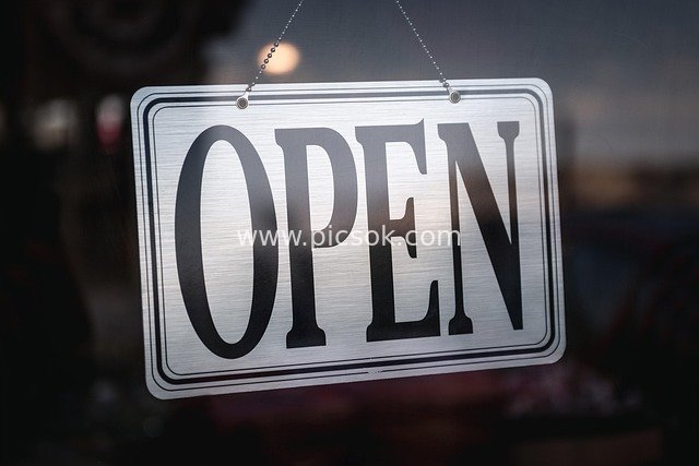 OPEN Metal Store Sign | Commercial Shopping Scene Identification