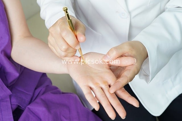 Traditional Korean Medicine Hand Acupuncture Treatment Scene