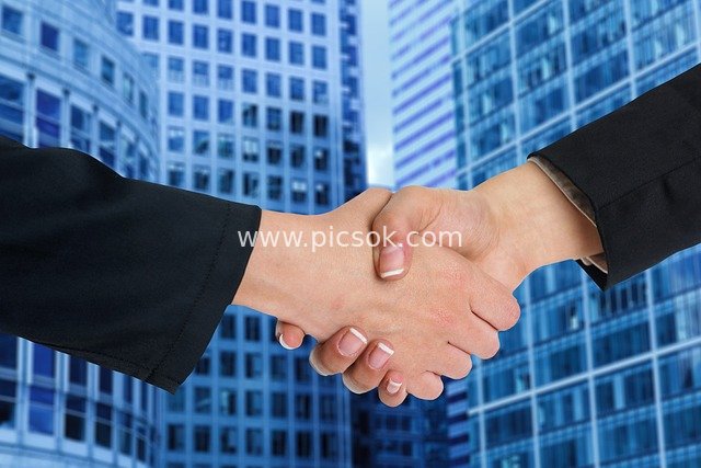 Professional Handshake of Urban Business Professionals: Scene of Reaching a Cooperation Agreement