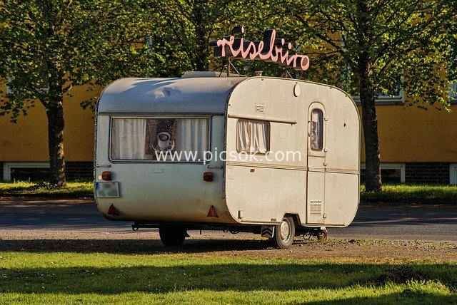Vintage Fun RV in Nostalgic Outdoor Travel Scene