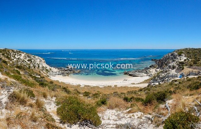 Stunning Blue-and-White Beach Scenery of Rottnest Island, Western Australia