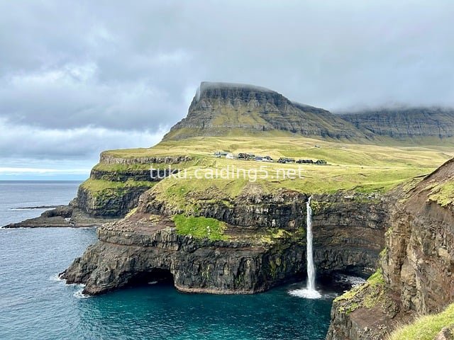 Coastal Waterfall in Faroe Islands: A Natural Wonder of Nordic Islands