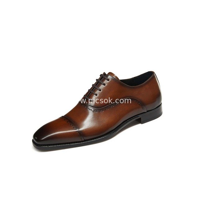 Men's Brown Business Genuine Leather Oxford Dress Shoes