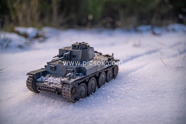 二战德军38型坦克模型 冬季雪景户外场景