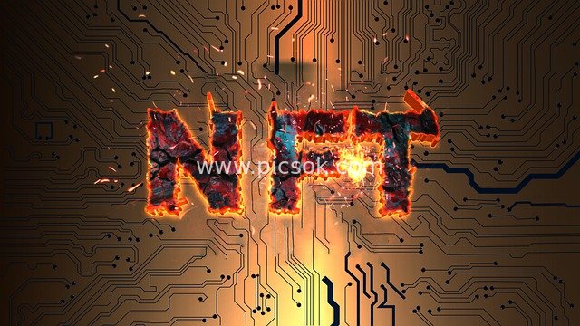 Creative Digital Art Design Featuring NFT with Tech-Futuristic Circuit Board Background