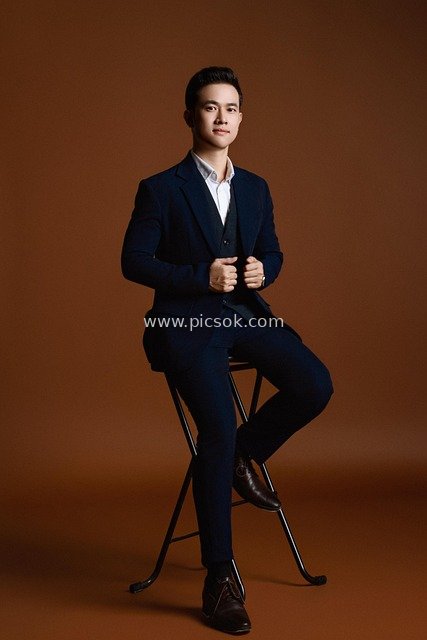 Formal Portrait of a Young Asian Businessman, Professional Elite Attire