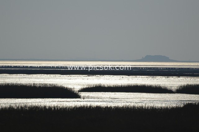 Tranquil Evening Coastal Scenery of the North Sea in Nordfriesland, Germany