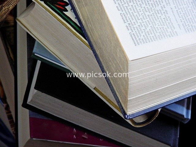 Stacked Books: A Serene Scene of Reading and Learning